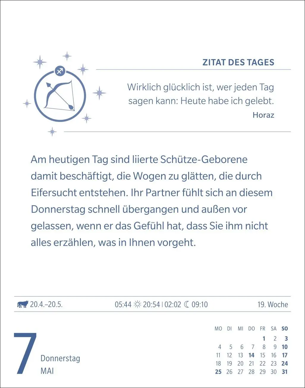 Bild: 9783840035982 | Schütze Sternzeichenkalender 2026 - Tagesabreißkalender - Ihr...