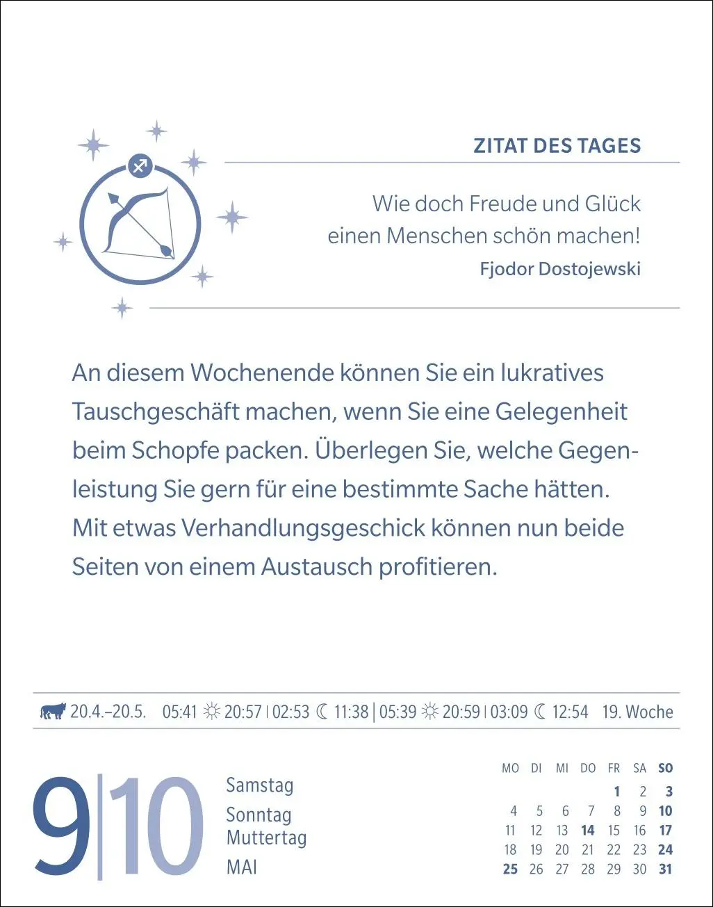 Bild: 9783840035982 | Schütze Sternzeichenkalender 2026 - Tagesabreißkalender - Ihr...