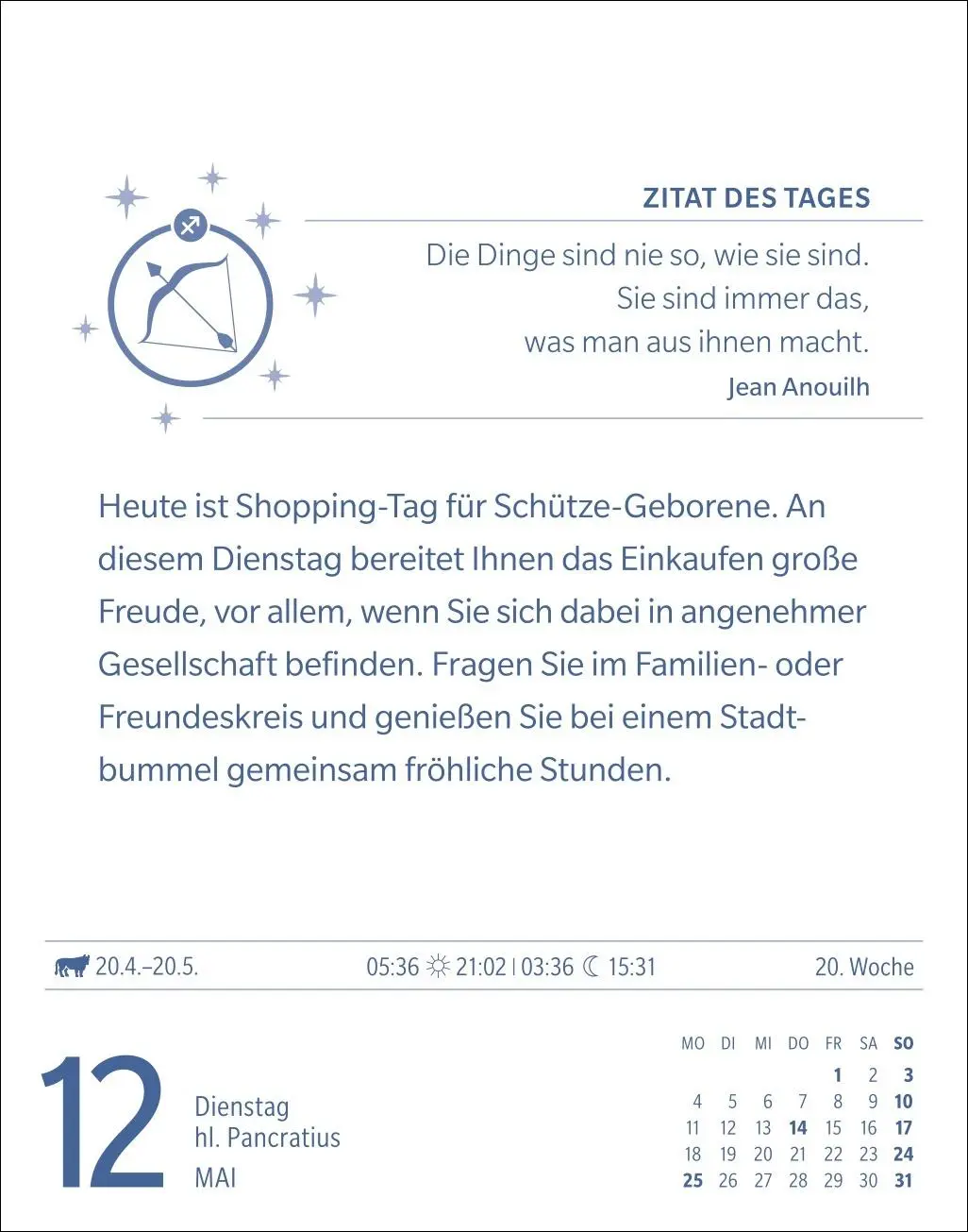 Bild: 9783840035982 | Schütze Sternzeichenkalender 2026 - Tagesabreißkalender - Ihr...