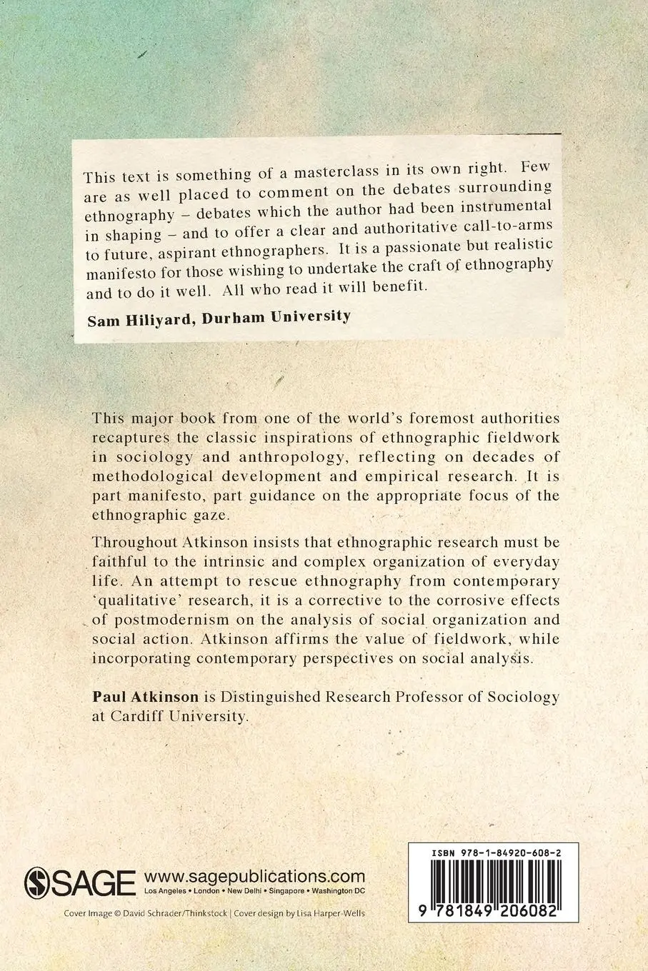 Rückseite: 9781849206082 | For Ethnography | Paul Atkinson | Taschenbuch | Paperback | Englisch