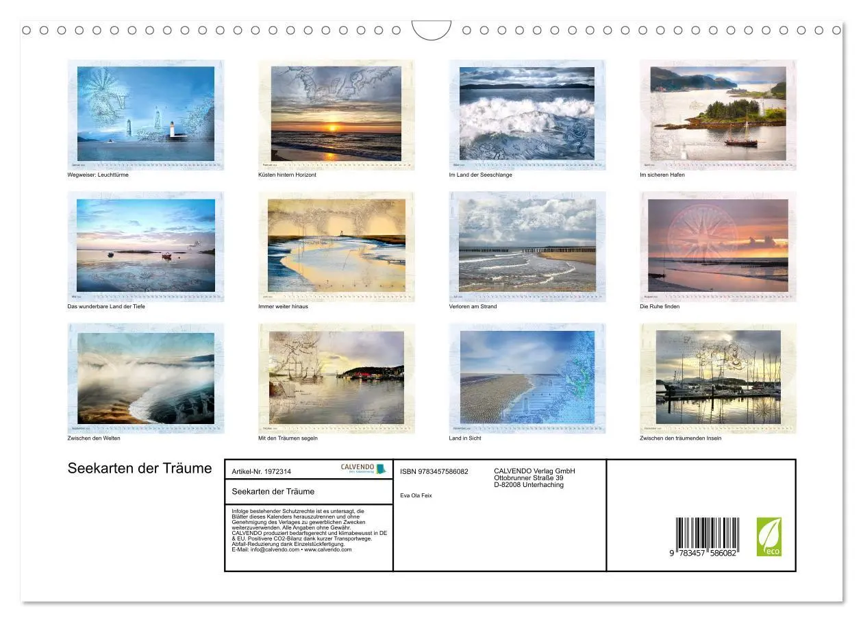 Bild: 9783457586082 | Seekarten der Träume (Wandkalender 2026 DIN A3 quer), CALVENDO...