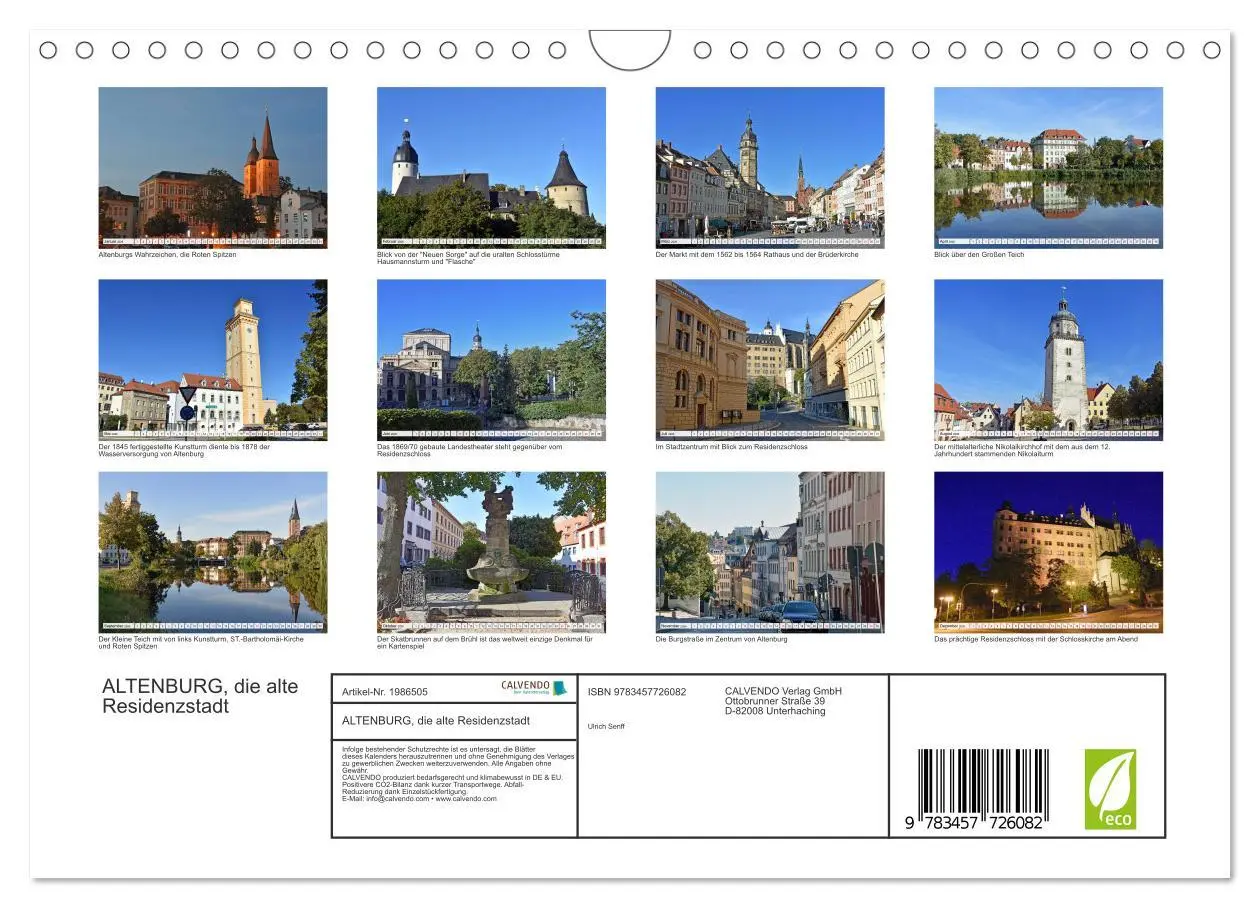Bild: 9783457726082 | ALTENBURG, die alte Residenzstadt (Wandkalender 2026 DIN A4 quer),...