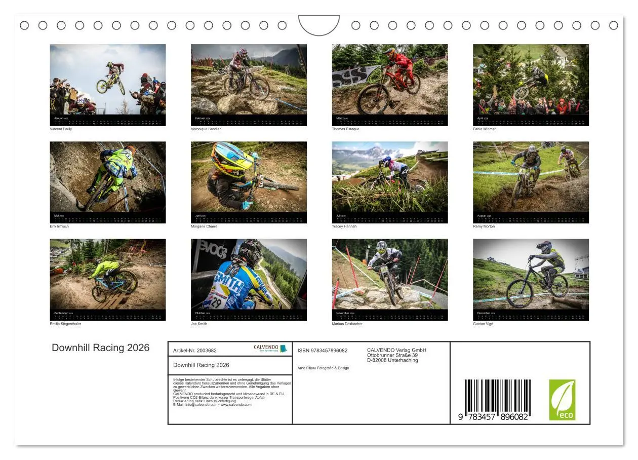 Bild: 9783457896082 | Downhill Racing 2026 (Wandkalender 2026 DIN A4 quer), CALVENDO...
