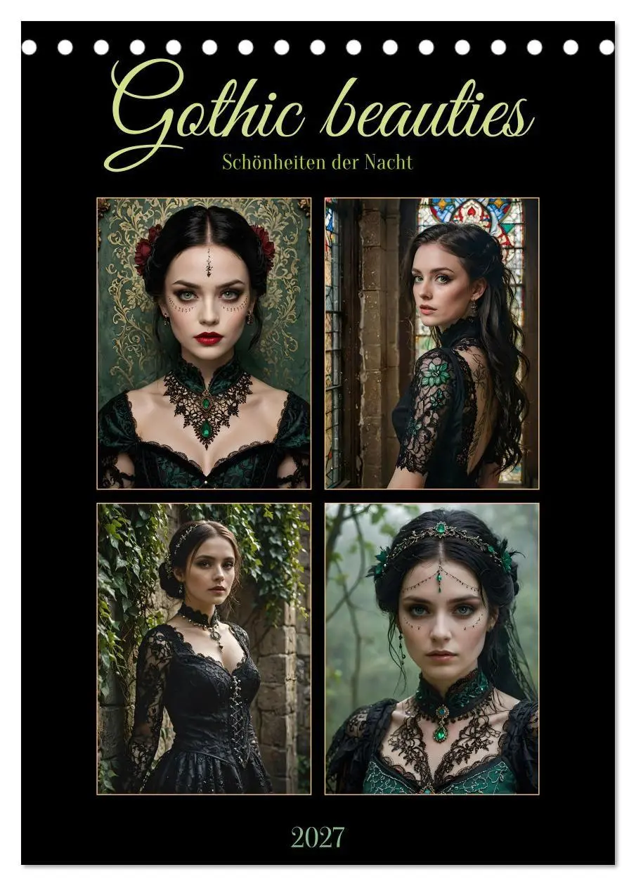 Cover: 9783569066182 | Gothic beauties - Schönheiten der Nacht (Tischkalender 2027 DIN A5...