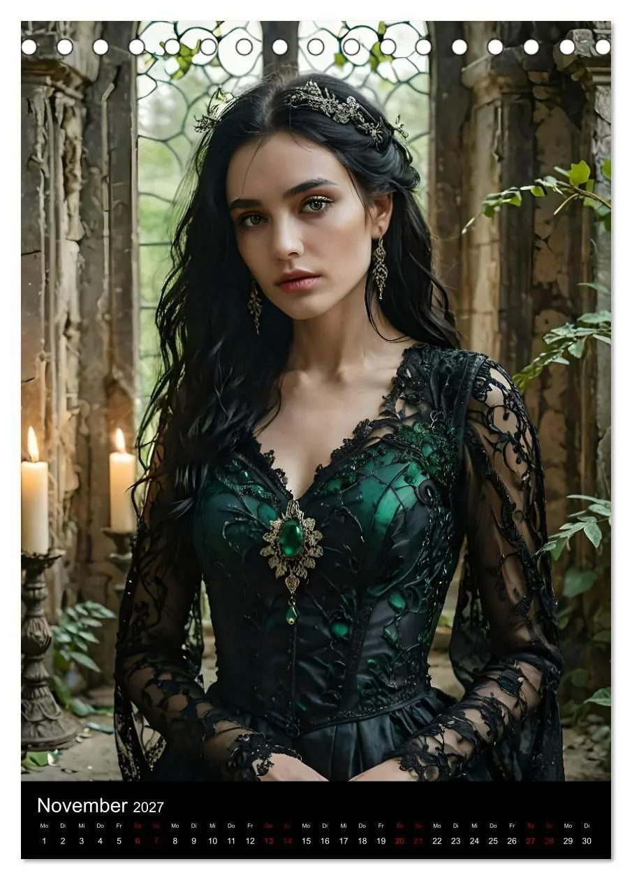 Bild: 9783569066182 | Gothic beauties - Schönheiten der Nacht (Tischkalender 2027 DIN A5...