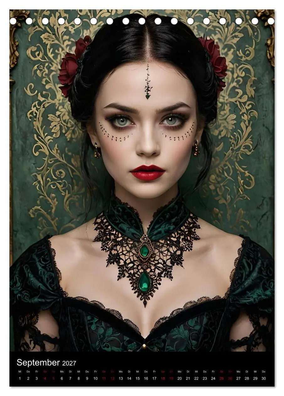 Bild: 9783569066182 | Gothic beauties - Schönheiten der Nacht (Tischkalender 2027 DIN A5...