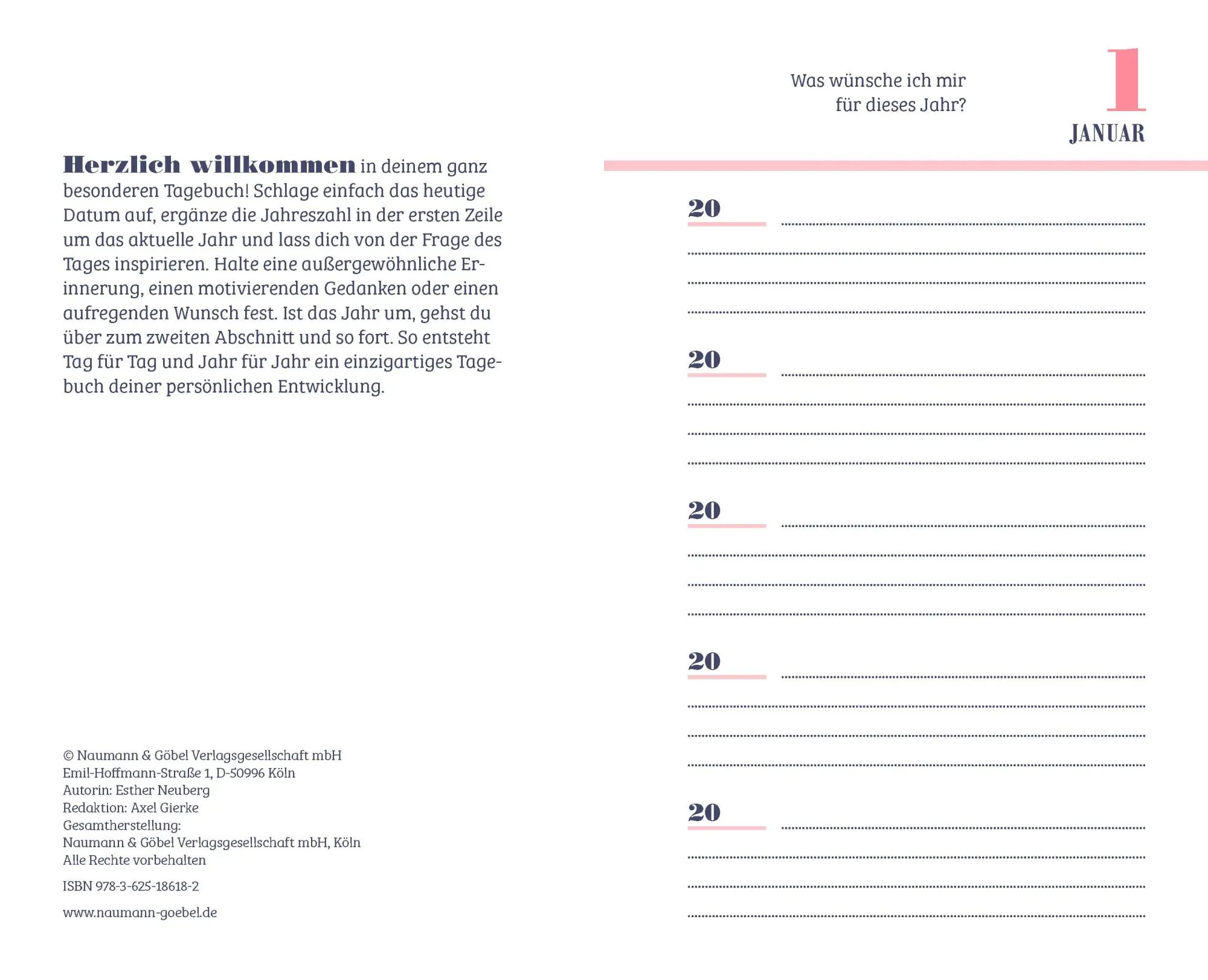 Bild: 9783625186182 | 5 Jahre - Mein Tagebuch mit 365 Fragen | Esther Neuberg | Buch | 2019