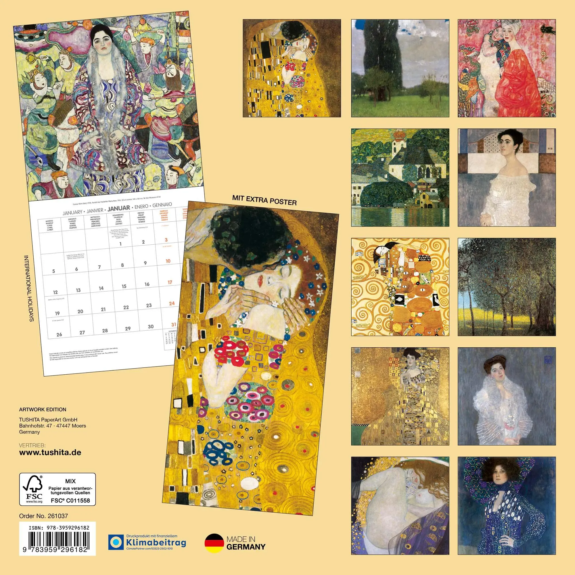 Rückseite: 9783959296182 | Gustav Klimt 2026 | Kalender 2026 | Kalender | Artwork Edition | 28 S.