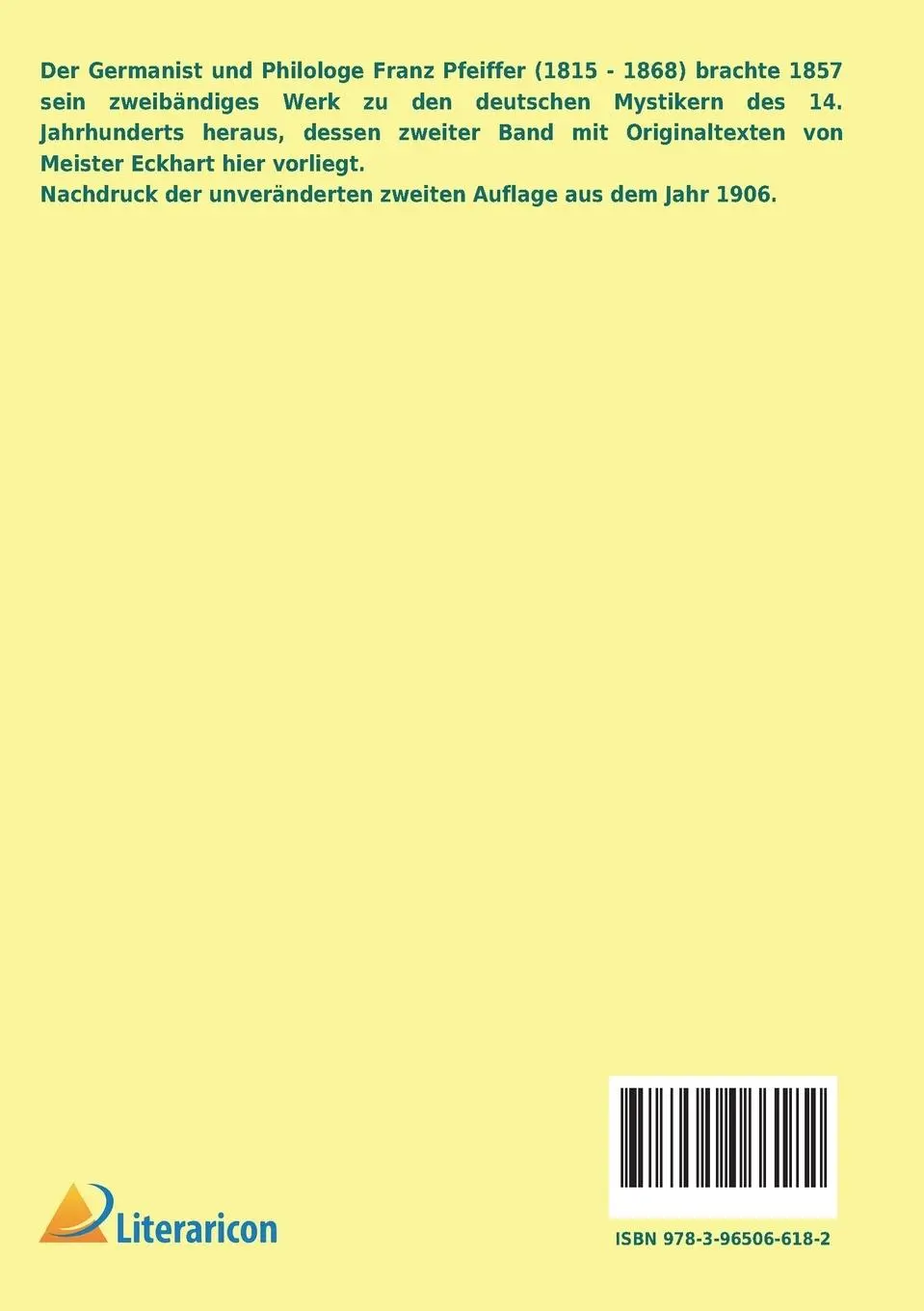 Rückseite: 9783965066182 | Deutsche Mystiker des vierzehnten Jahrhunderts | Franz Pfeiffer | Buch