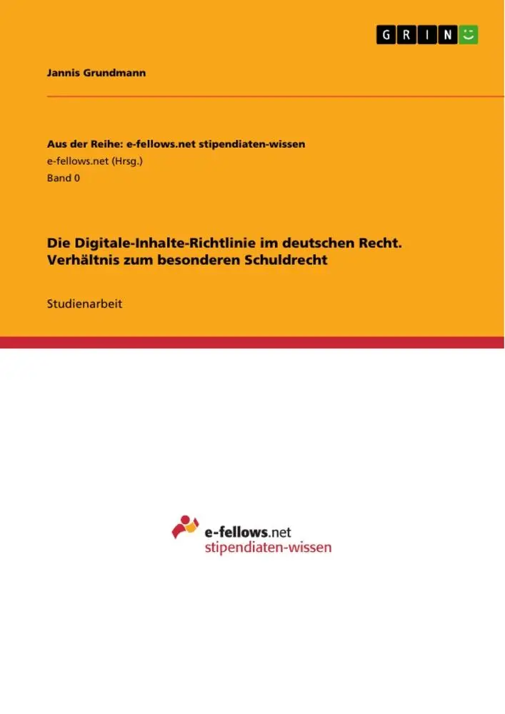 Cover: 9783346826282 | Die Digitale-Inhalte-Richtlinie im deutschen Recht. Verhältnis zum...