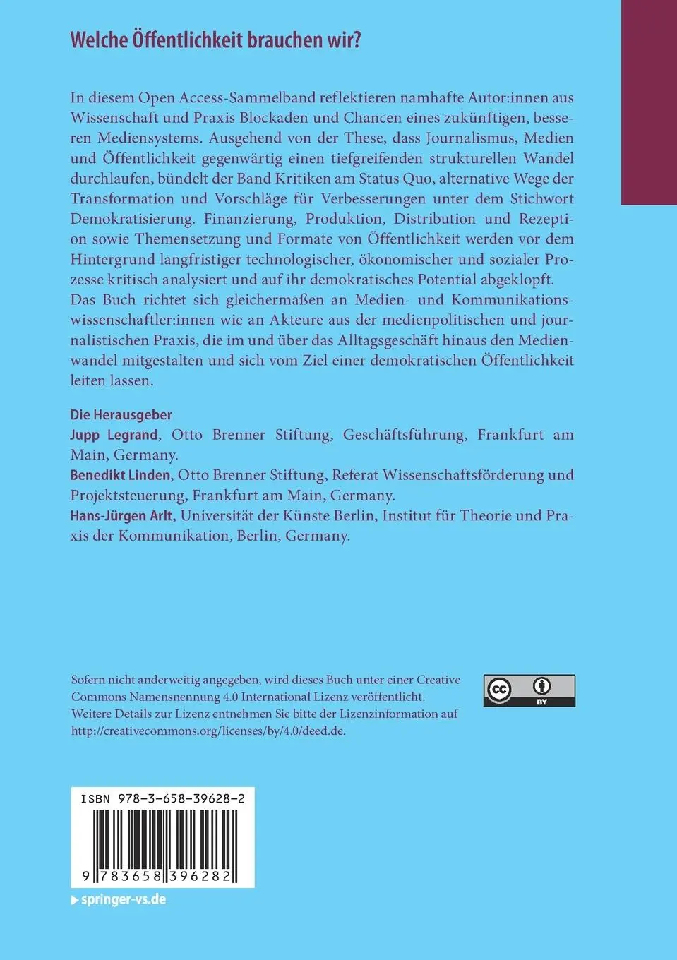 Rückseite: 9783658396282 | Welche Öffentlichkeit brauchen wir? | Jupp Legrand (u. a.) | Buch | VI