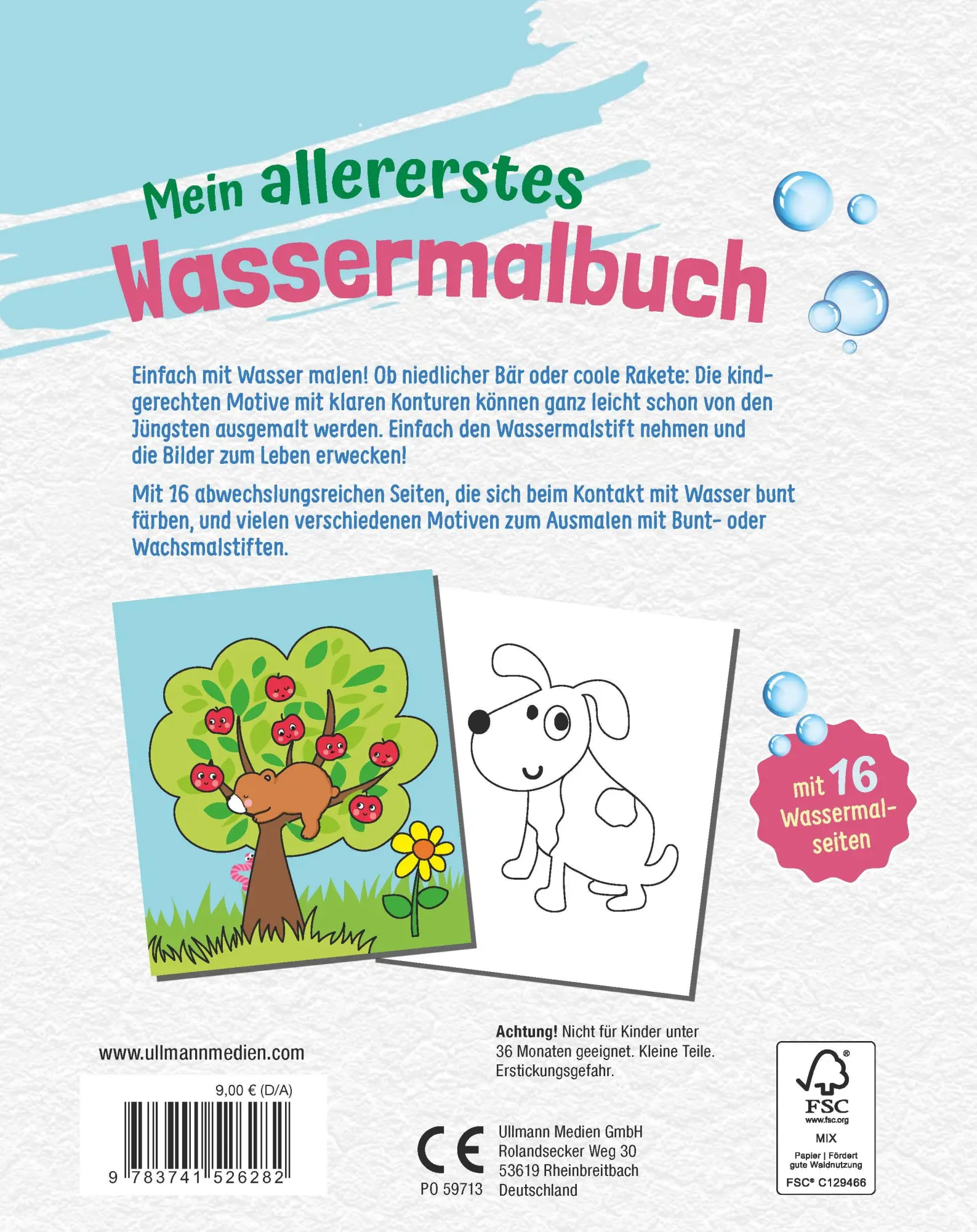 Rückseite: 9783741526282 | Mein allererstes Wassermalbuch | Ullmann Medien Verlag | Taschenbuch