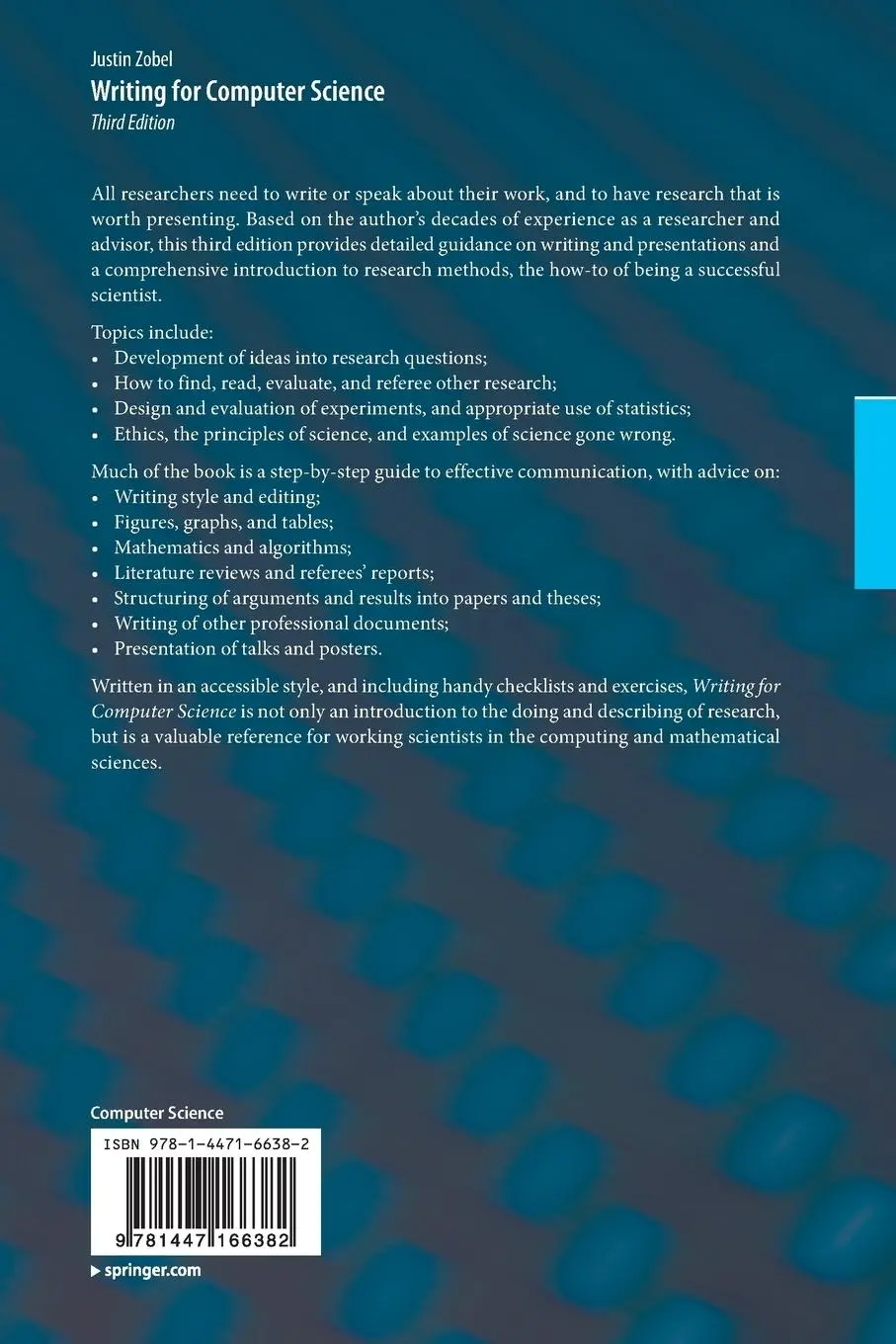 Rückseite: 9781447166382 | Writing for Computer Science | Justin Zobel | Taschenbuch | xiii