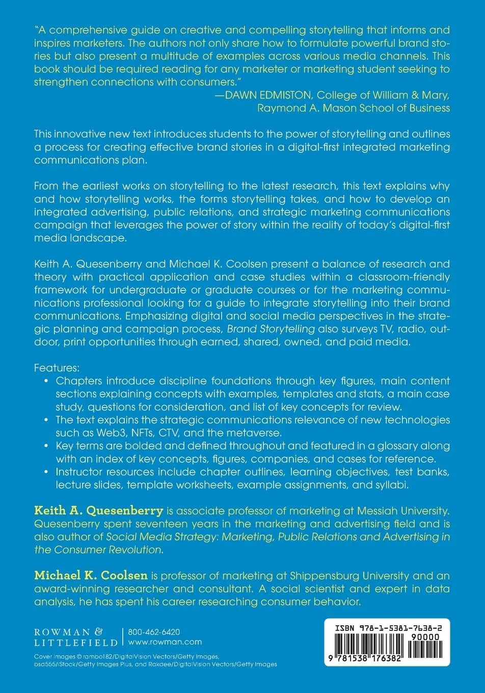 Rückseite: 9781538176382 | Brand Storytelling | Keith A. Quesenberry (u. a.) | Taschenbuch | 2023