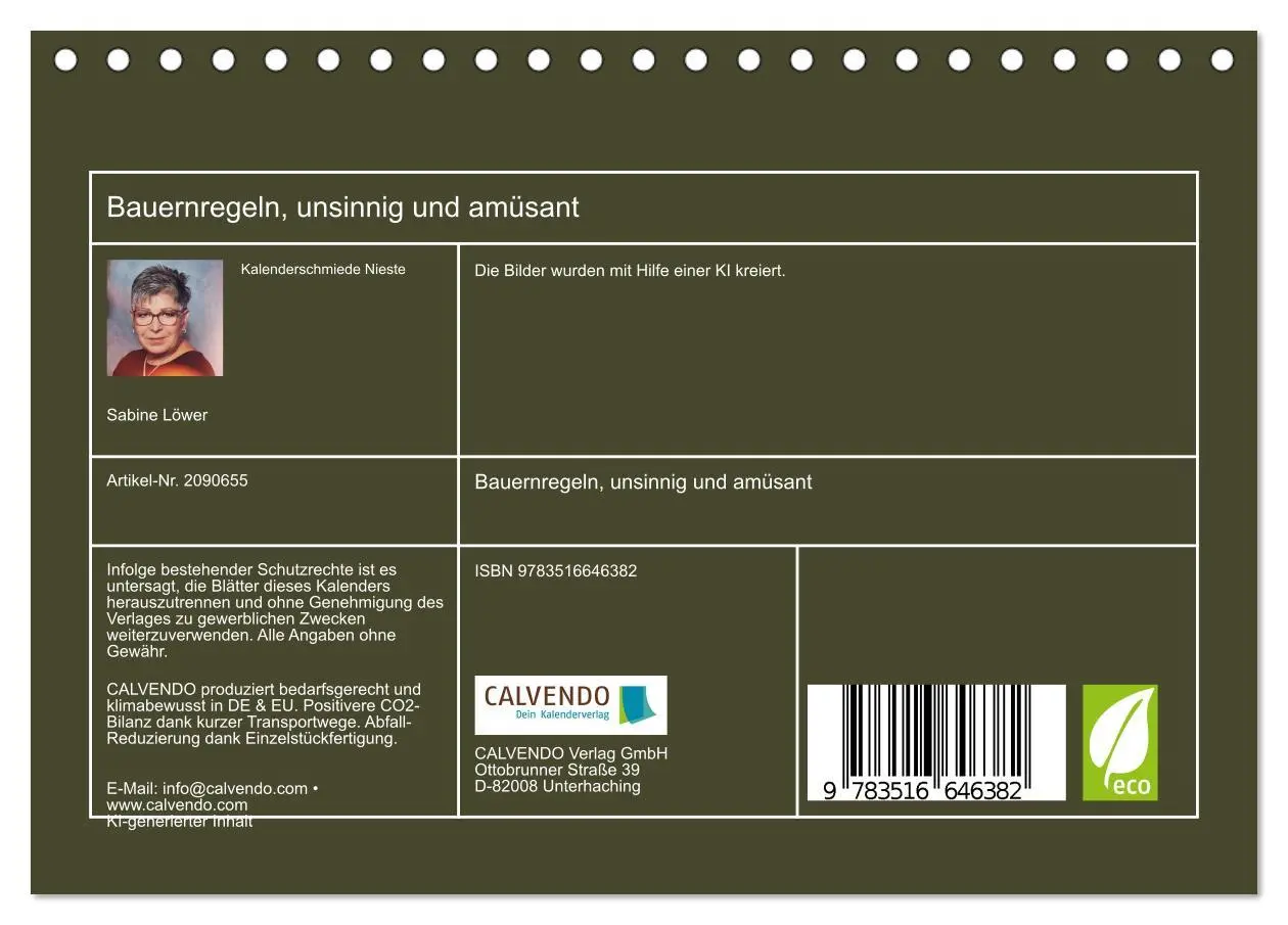 Bild: 9783516646382 | Bauernregeln, unsinnig und amüsant (Tischkalender 2026 DIN A5...