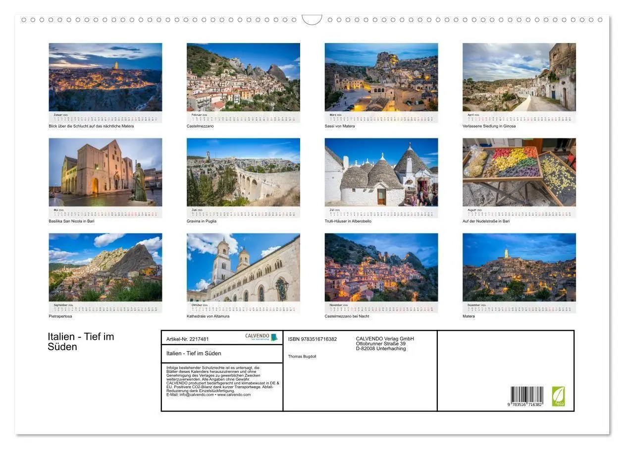 Bild: 9783516716382 | Italien - Tief im Süden (Wandkalender 2026 DIN A2 quer), CALVENDO...