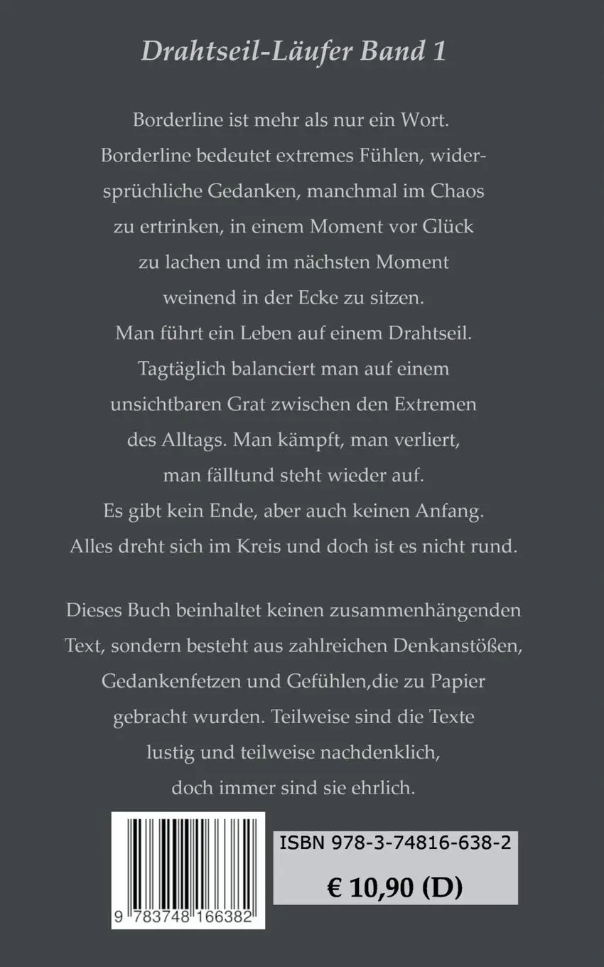 Rückseite: 9783748166382 | Borderline - Texte, Gedanken, Emotionen | Aurelia Tears | Taschenbuch