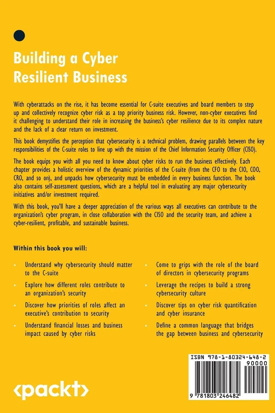 Rückseite: 9781803246482 | Building a Cyber Resilient Business | Magda Chelly (u. a.) | Buch