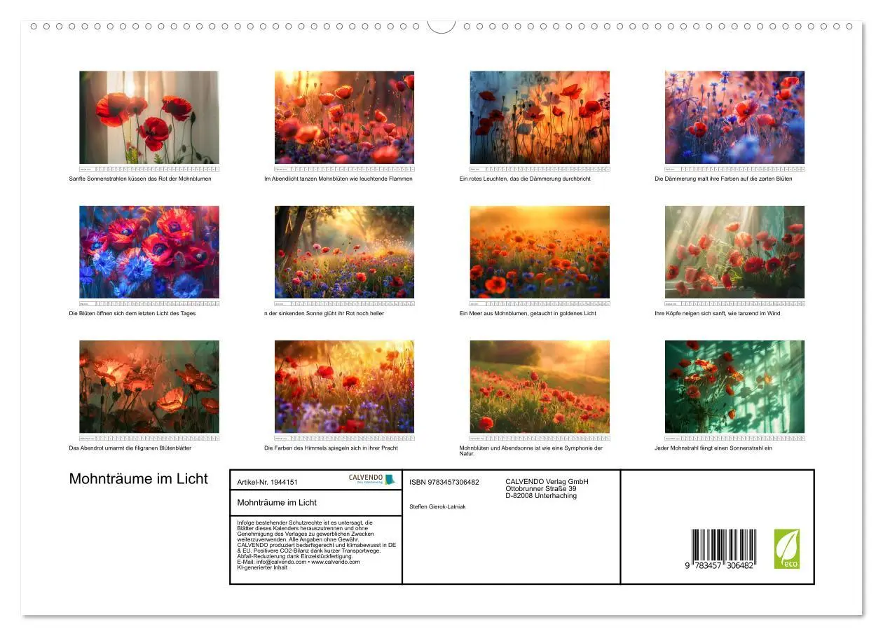 Bild: 9783457306482 | Mohnträume im Licht (hochwertiger Premium Wandkalender 2026 DIN A2...
