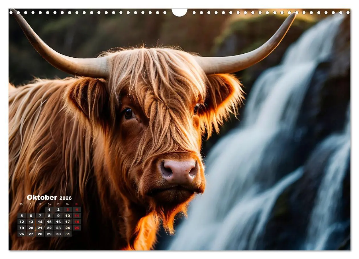 Bild: 9783457476482 | Highland Kühe (Wandkalender 2026 DIN A3 quer), CALVENDO Monatskalender