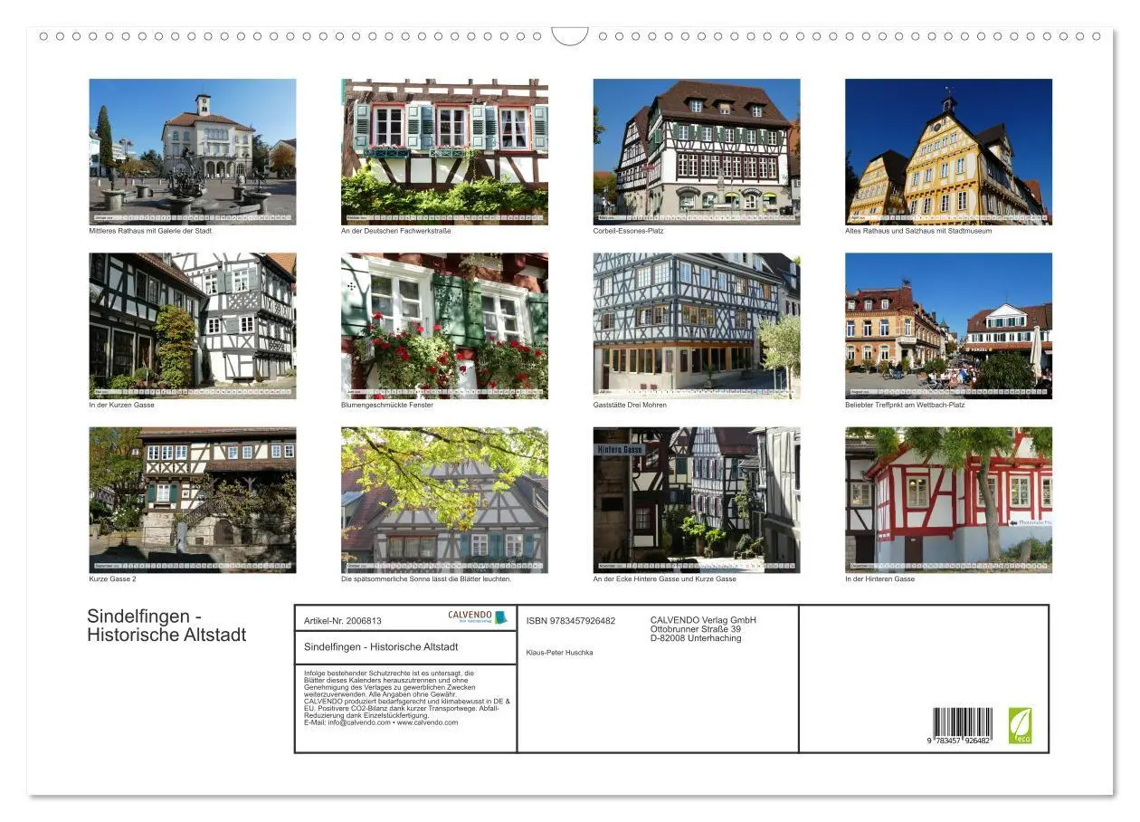 Bild: 9783457926482 | Sindelfingen - Historische Altstadt (Wandkalender 2026 DIN A2...