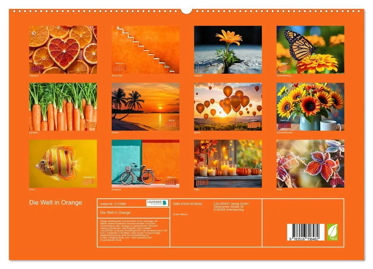 Bild: 9783516706482 | Die Welt in Orange (hochwertiger Premium Wandkalender 2026 DIN A2...