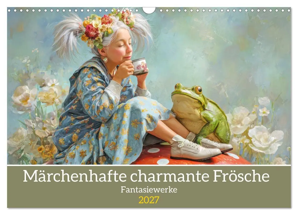 Cover: 9783516796582 | Märchenhafte charmante Frösche - Fantasiewerke (Wandkalender 2027...