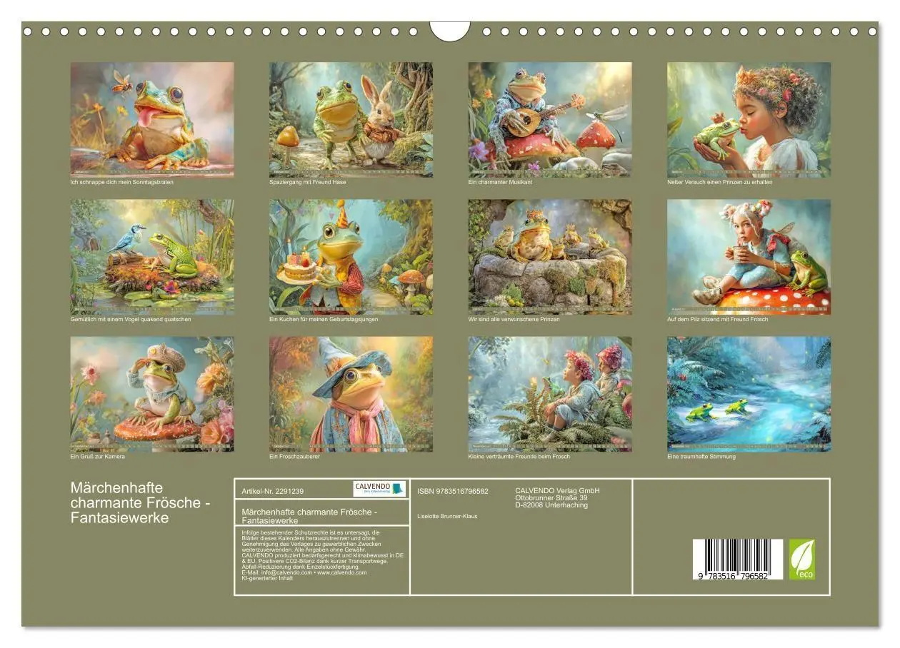 Bild: 9783516796582 | Märchenhafte charmante Frösche - Fantasiewerke (Wandkalender 2027...