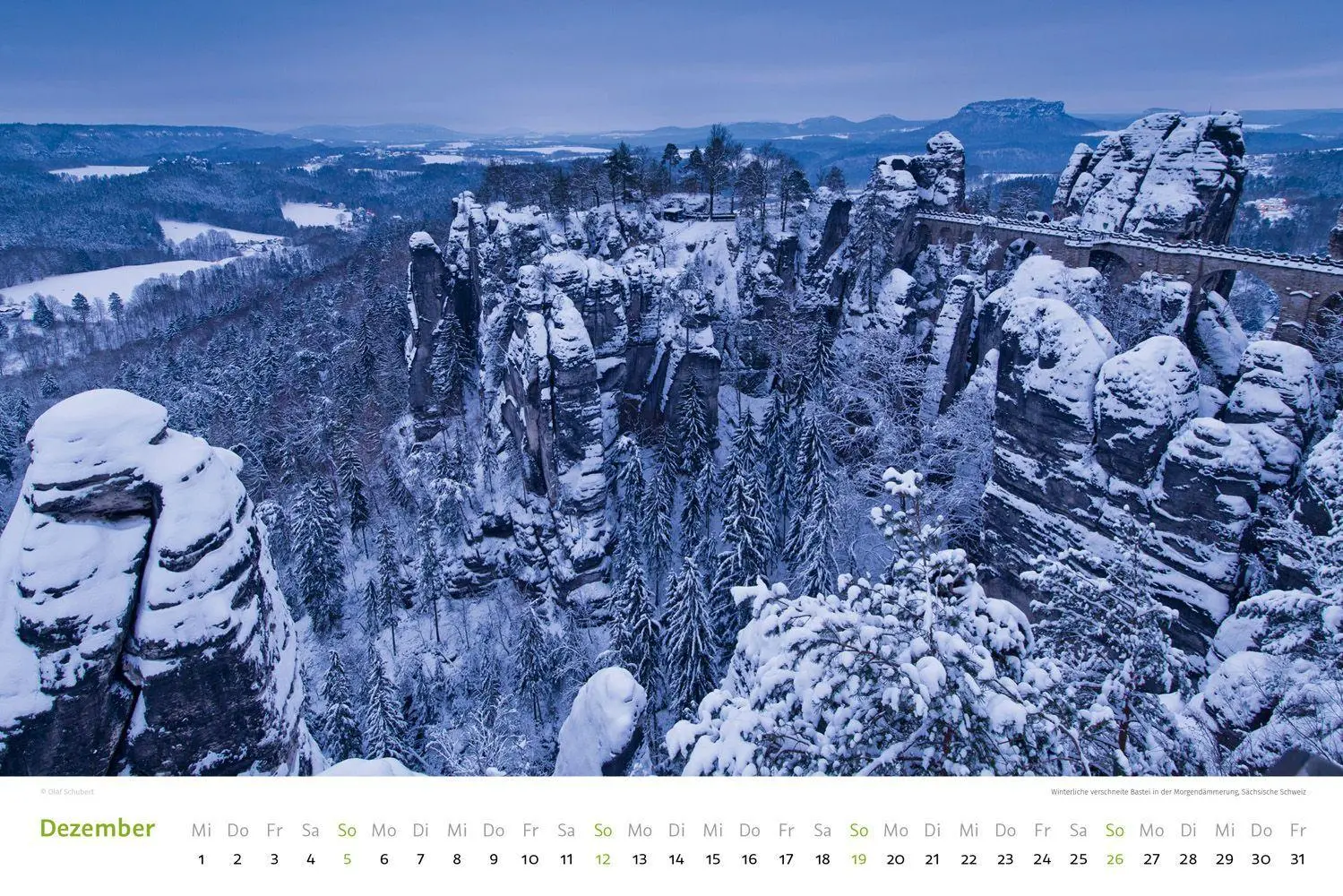 Bild: 9783938916582 | Kalender Sächsische &amp; Böhmische Schweiz 2027 | Wandkalender 45 x 30 cm