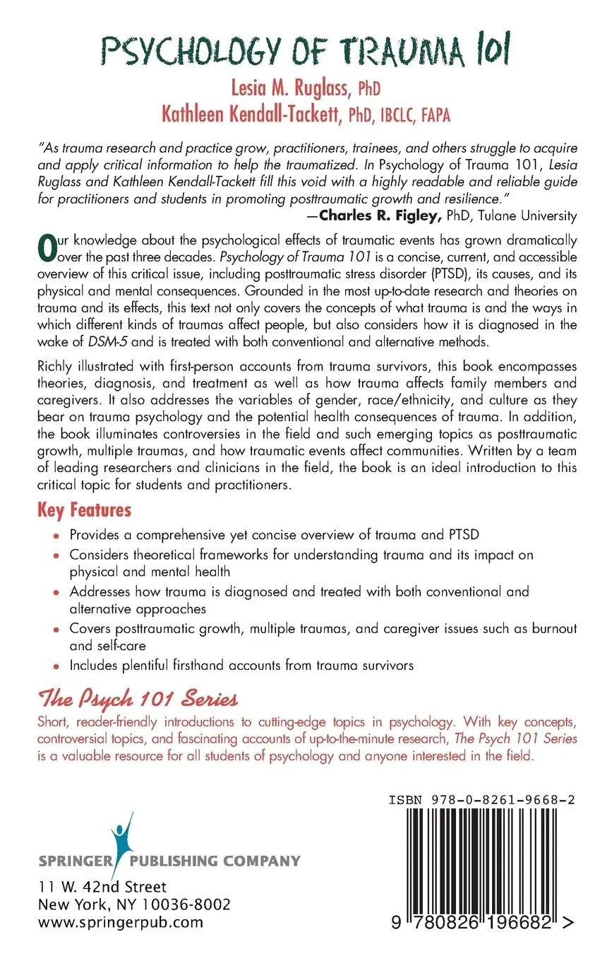 Rückseite: 9780826196682 | Psychology of Trauma 101 | Lesia M. Ruglass (u. a.) | Taschenbuch