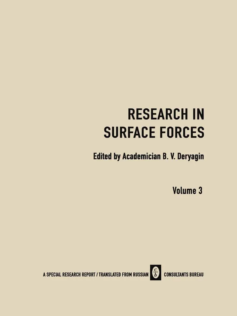Cover: 9781489956682 | Research in Surface Forces | Volume 3 | B. V. Deryagin | Taschenbuch Cover: 9781489956682 | Research in Surface Forces | Volume 3 | B. V. Deryagin | Taschenbuch