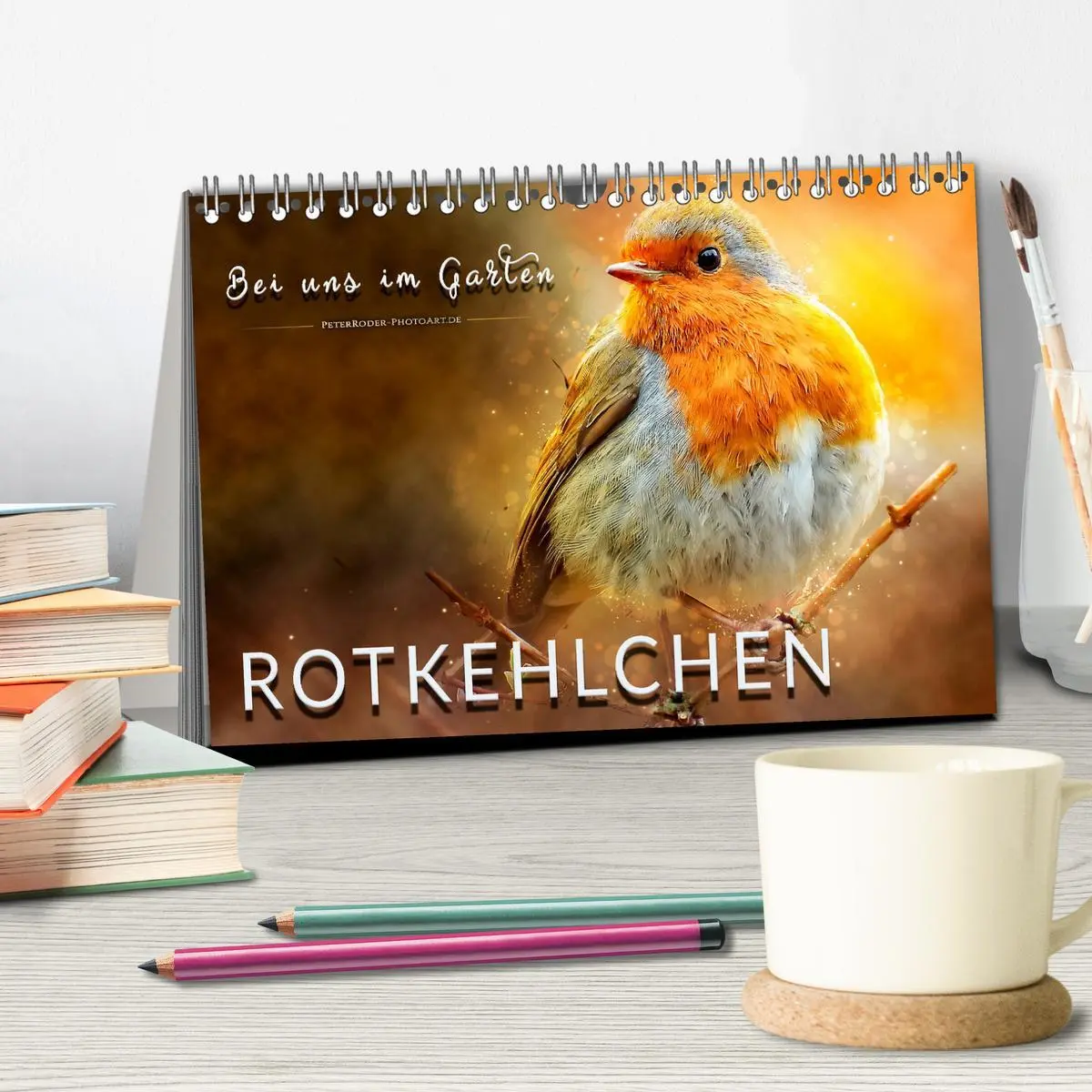 Bild: 9783457836682 | Bei uns im Garten - Rotkehlchen (Tischkalender 2026 DIN A5 quer),...