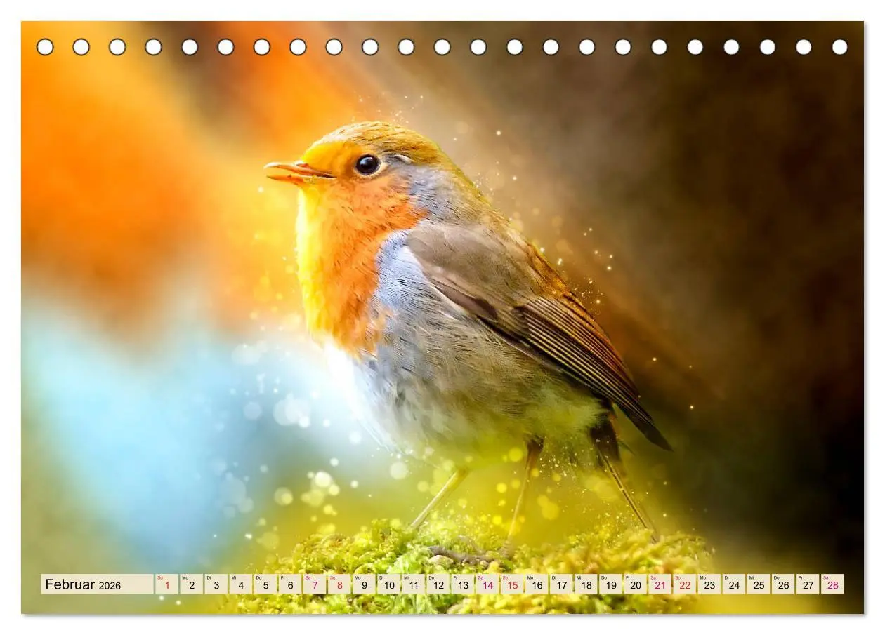 Bild: 9783457836682 | Bei uns im Garten - Rotkehlchen (Tischkalender 2026 DIN A5 quer),...