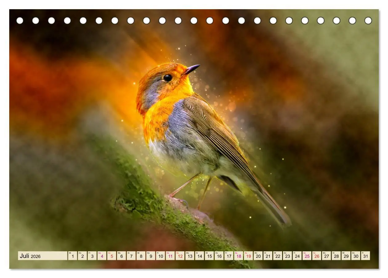 Bild: 9783457836682 | Bei uns im Garten - Rotkehlchen (Tischkalender 2026 DIN A5 quer),...