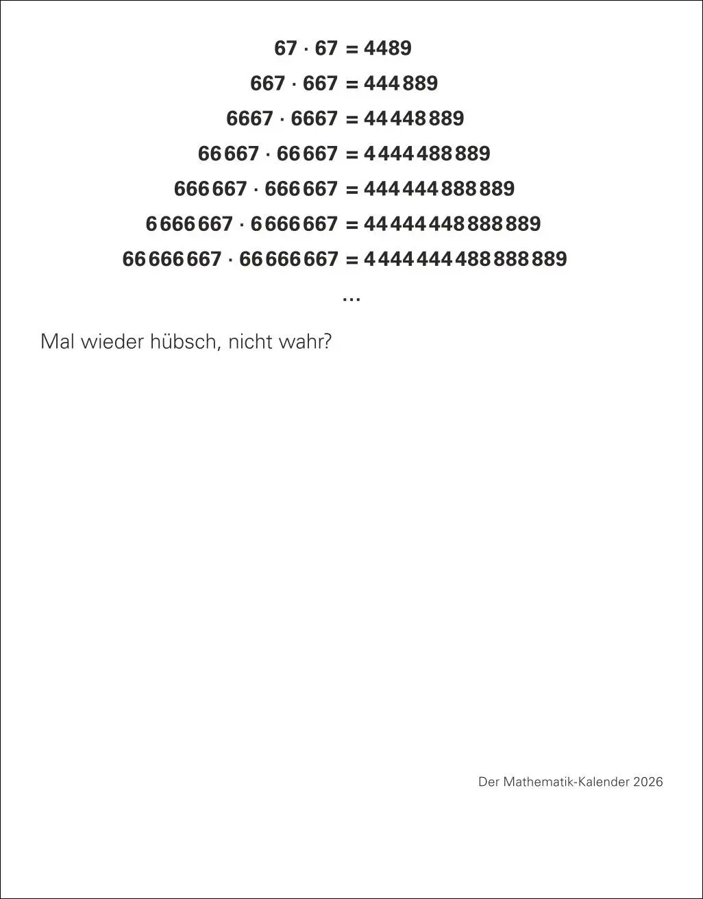 Bild: 9783840036682 | Der Mathematik-Kalender Tagesabreißkalender 2026 - Nachts teile ich...