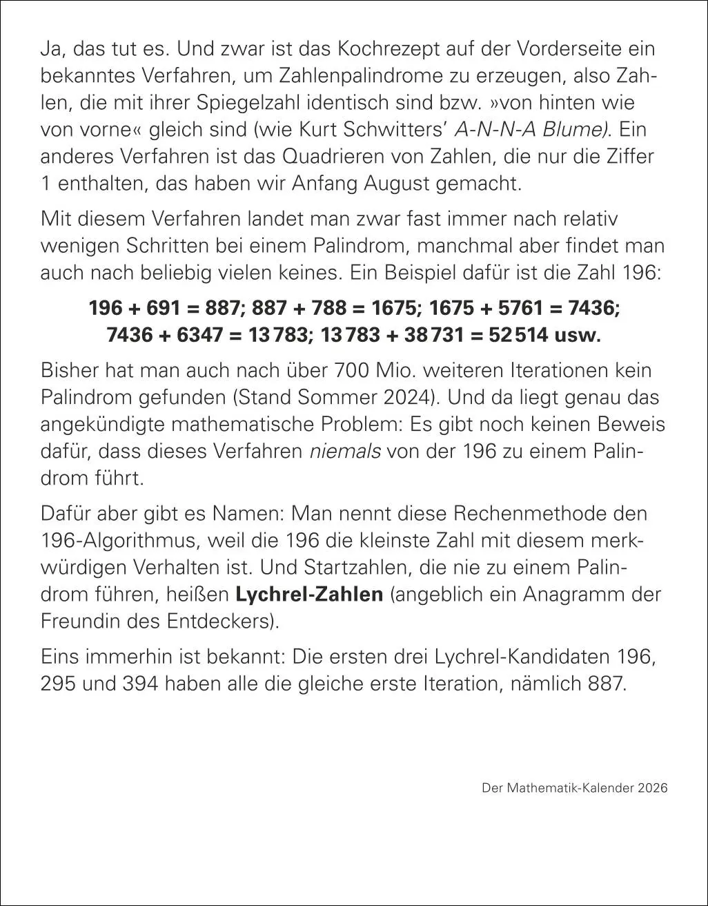 Bild: 9783840036682 | Der Mathematik-Kalender Tagesabreißkalender 2026 - Nachts teile ich...
