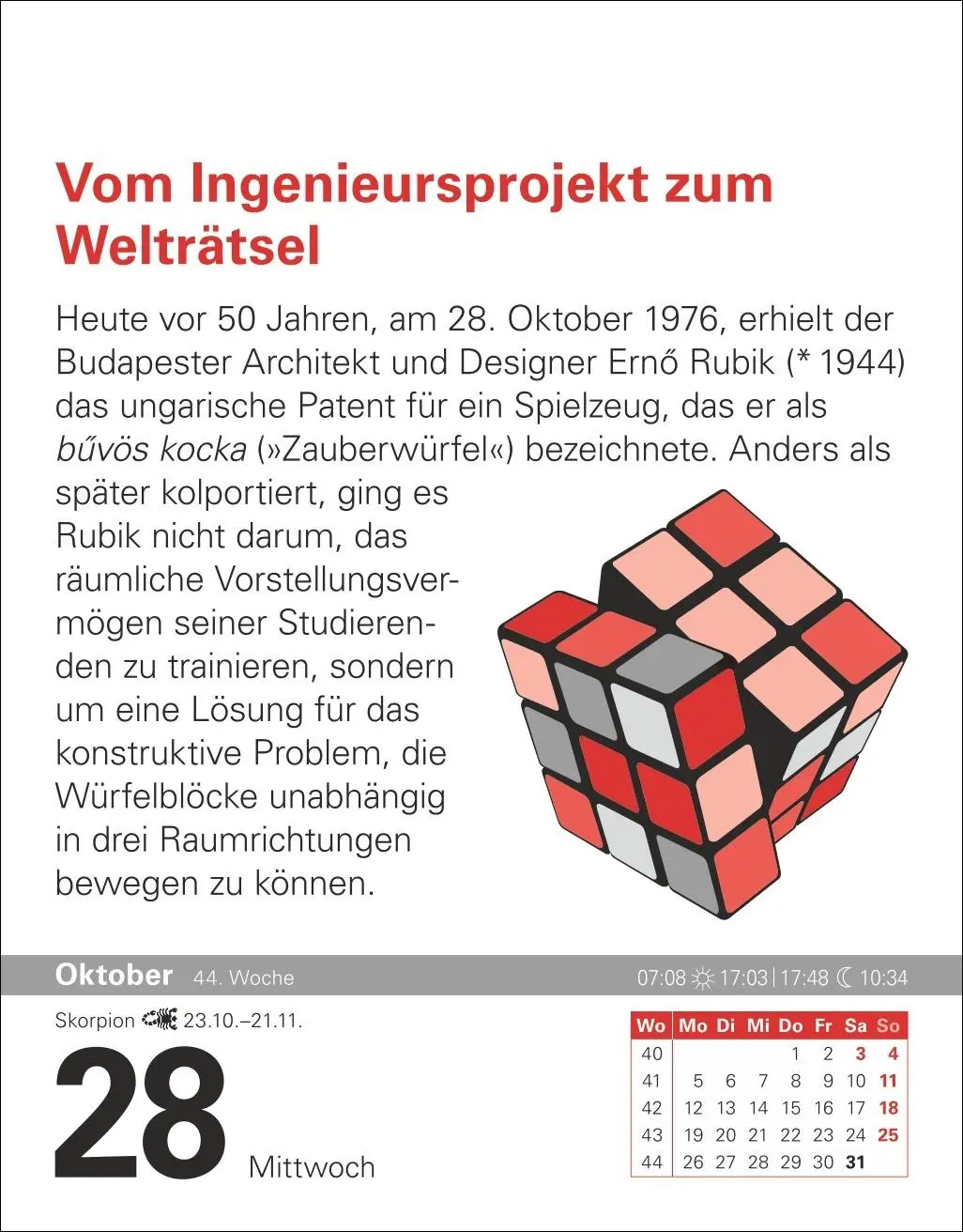 Bild: 9783840036682 | Der Mathematik-Kalender Tagesabreißkalender 2026 - Nachts teile ich...