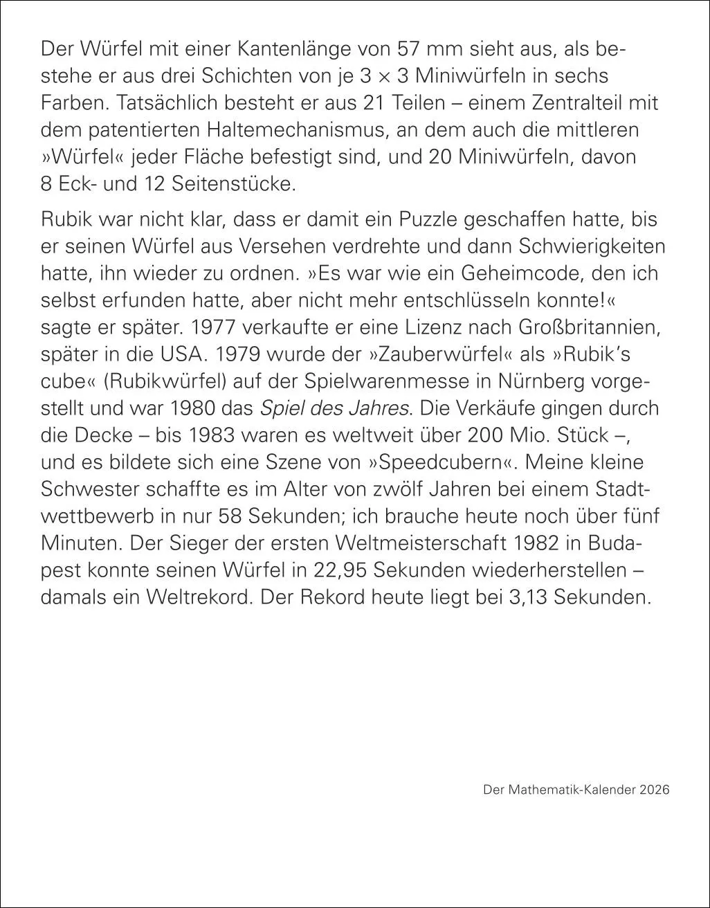 Bild: 9783840036682 | Der Mathematik-Kalender Tagesabreißkalender 2026 - Nachts teile ich...