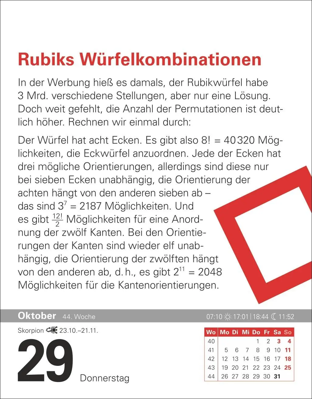 Bild: 9783840036682 | Der Mathematik-Kalender Tagesabreißkalender 2026 - Nachts teile ich...