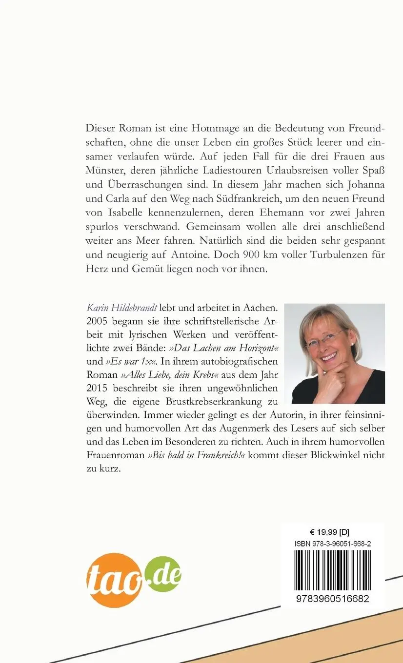 Rückseite: 9783960516682 | Bis bald in Frankreich! | Roman | Karin Hildebrandt | Buch | 296 S.