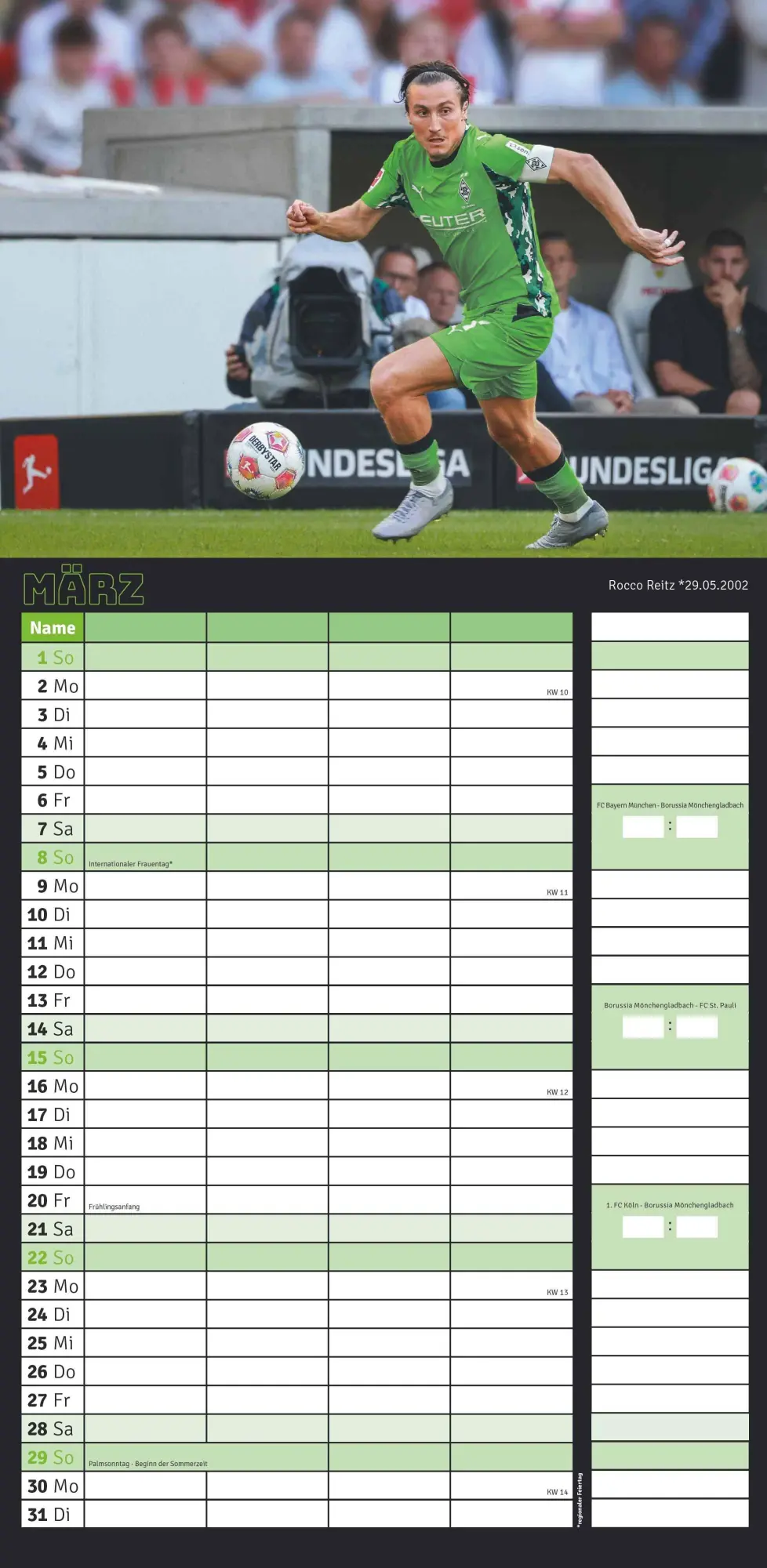 Bild: 4069095006782 | Borussia Mönchengladbach 2026 - Fanplaner - Fan-Kalender -...
