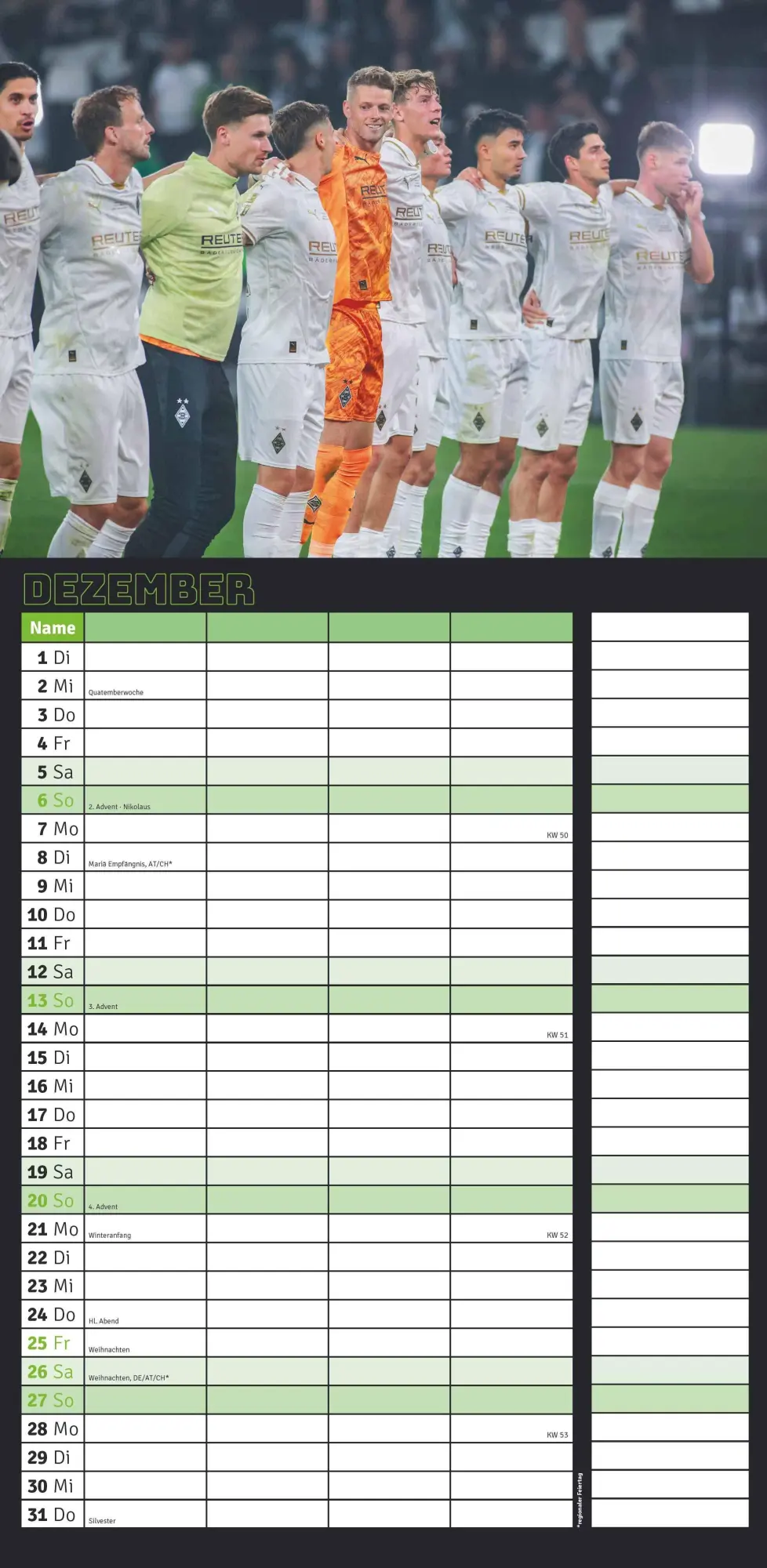 Bild: 4069095006782 | Borussia Mönchengladbach 2026 - Fanplaner - Fan-Kalender -...