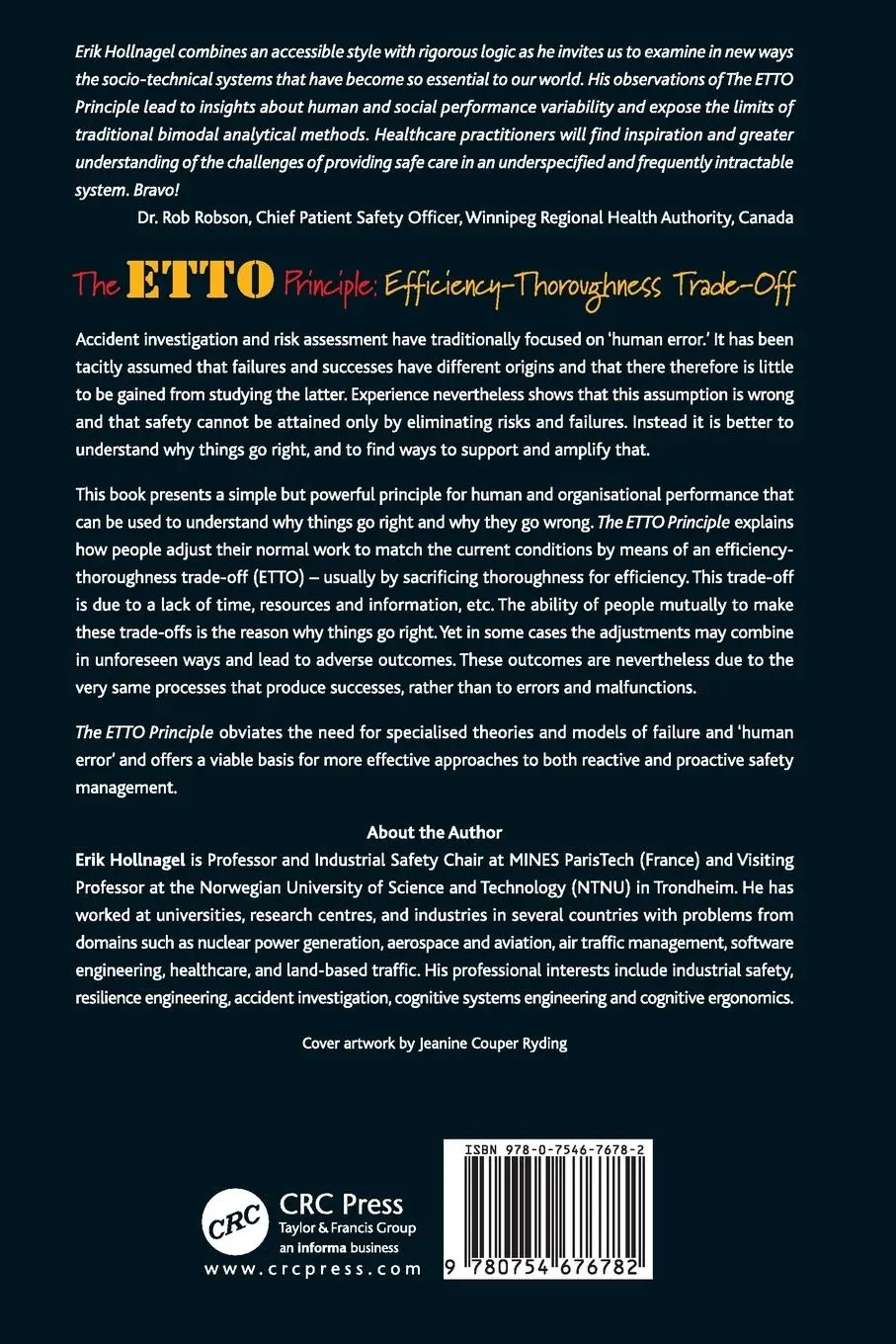 Rückseite: 9780754676782 | The ETTO Principle | Erik Hollnagel | Taschenbuch | Englisch | 2009