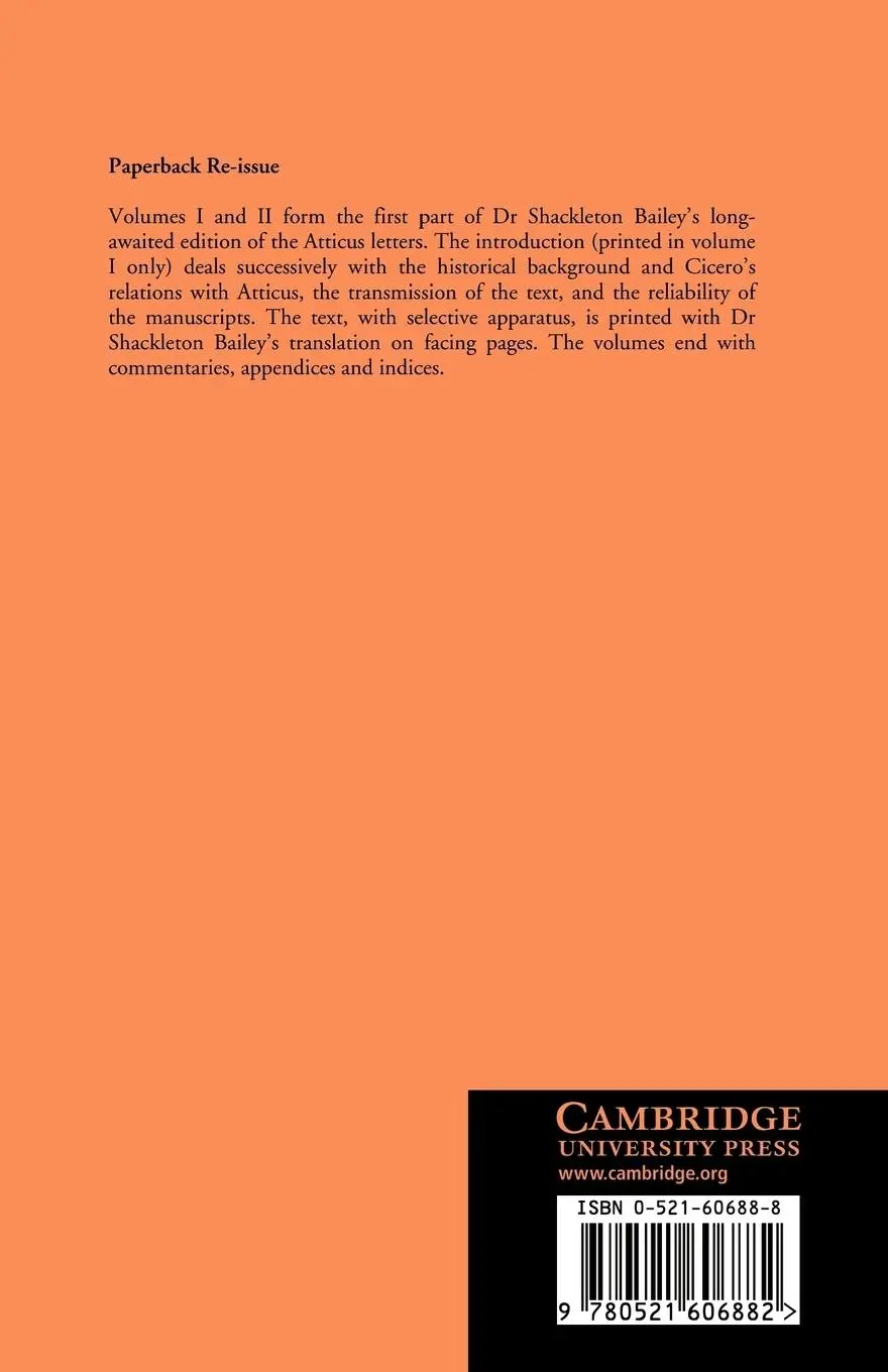 Rückseite: 9780521606882 | Cicero | Letters to Atticus: Volume 2, Books 3-4 | Cicero | Buch