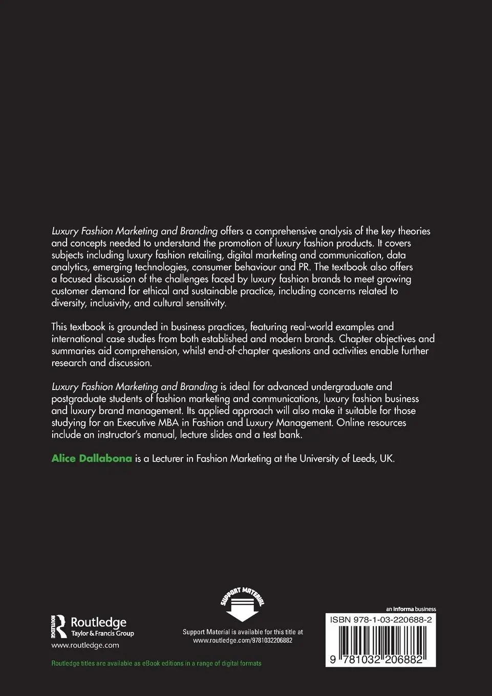 Rückseite: 9781032206882 | Luxury Fashion Marketing and Branding | A Strategic Approach | Buch