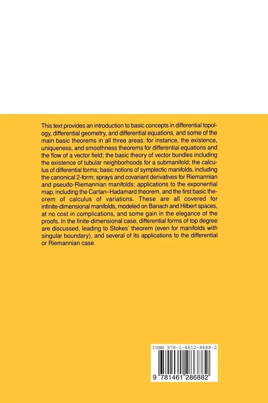 Rückseite: 9781461286882 | Differential and Riemannian Manifolds | Serge Lang | Taschenbuch | xiv
