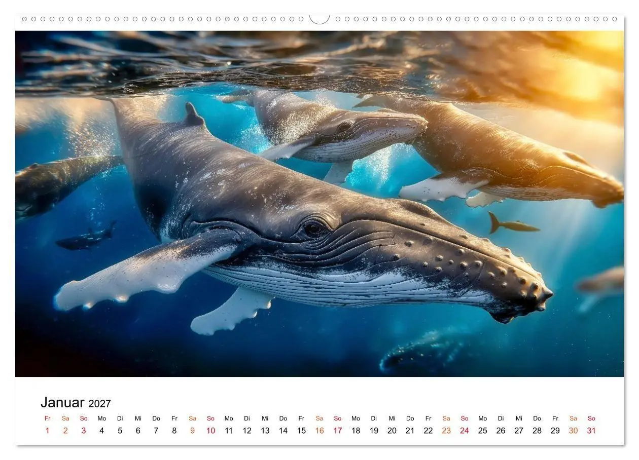 Bild: 9783516906882 | Wale - ein Jahr voller Meer (hochwertiger Premium Wandkalender 2027...