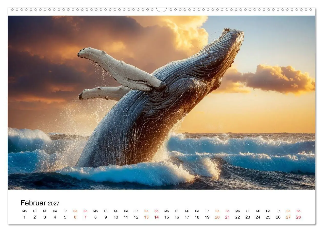 Bild: 9783516906882 | Wale - ein Jahr voller Meer (hochwertiger Premium Wandkalender 2027...