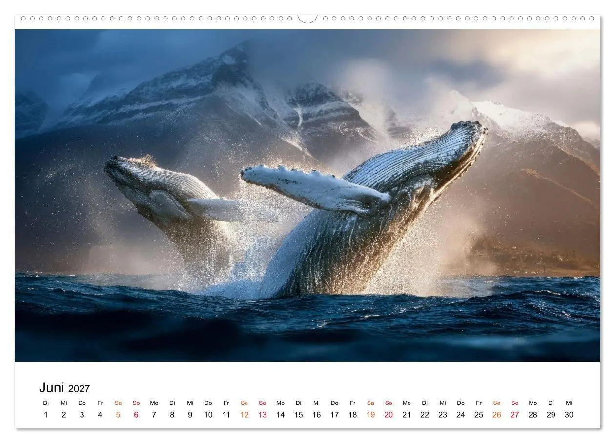 Bild: 9783516906882 | Wale - ein Jahr voller Meer (hochwertiger Premium Wandkalender 2027...