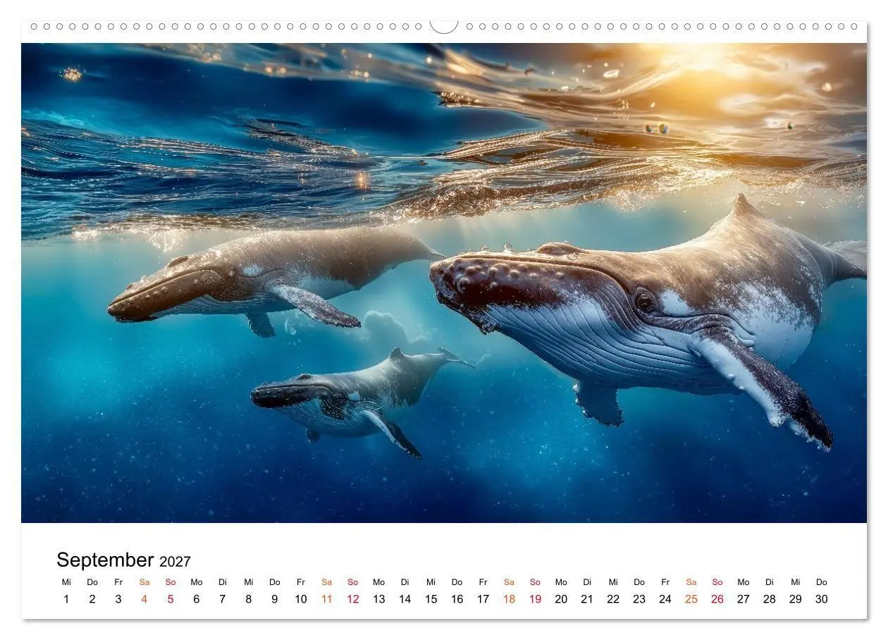 Bild: 9783516906882 | Wale - ein Jahr voller Meer (hochwertiger Premium Wandkalender 2027...